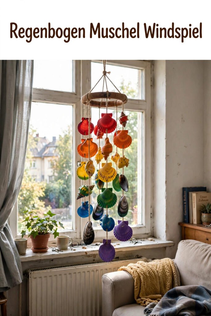 Regenbogen Muschel Windspiel